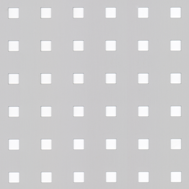 Perforated sheet, square holes, Material: Aluminium, Surface: silver anodised, Length: 1000 mm, Width: 300 mm, Distance from middle to middle of hole: 30 mm, Material thickness: 0.80 mm