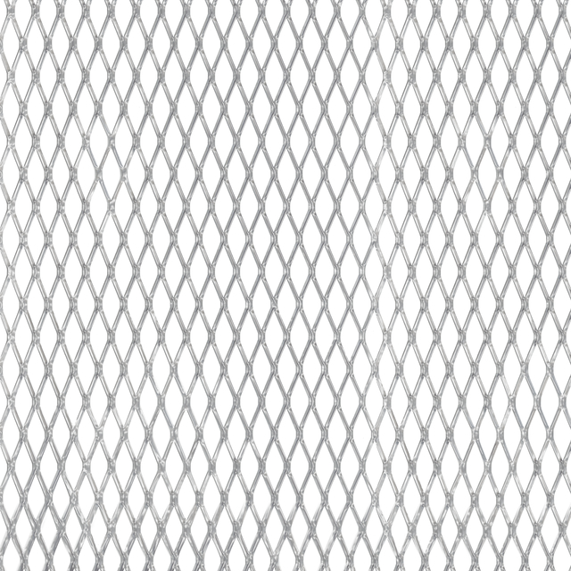Streckmetallblech, Material: Aluminium, Oberfläche: silberfarbig eloxiert, Maschenlänge: 10,3 mm, Maschenbreite: 5 mm, Stegbreite: 1 mm, Länge: 1000 mm, Breite: 300 mm, Materialstärke: 1,60 mm