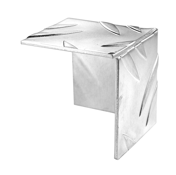 Zabezpieczenie narożnika, przetłoczenie ryflowane, materiał: aluminium, powierzchnia: surowa, Głębokość: 35,5 mm, Wysokość: 35,5 mm