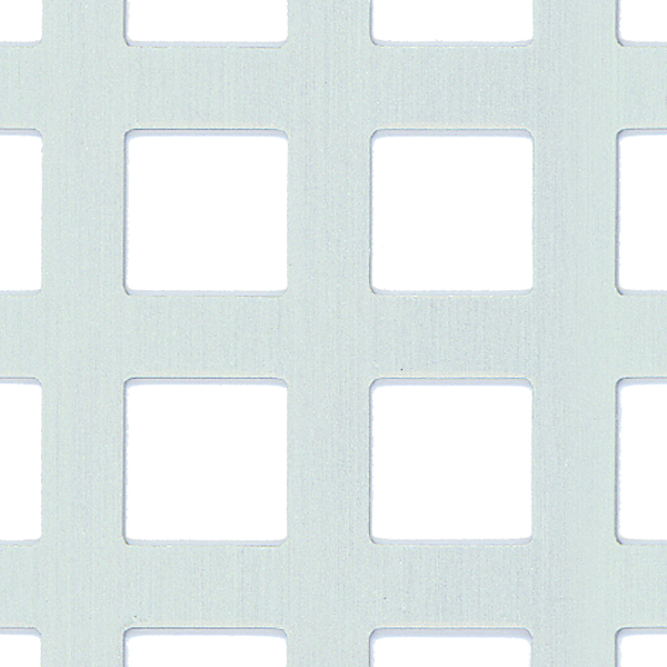 Lochblech, Lochung: quadratisch, Material: Aluminium, Oberfläche: silberfarbig eloxiert, Länge: 1000 mm, Breite: 200 mm, Abstand Mitte - Mitte Loch: 15 mm, Materialstärke: 0,80 mm