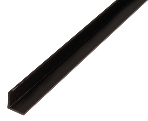 Winkelprofil, Material: PVC-U, Farbe: schwarz, Breite: 25 mm, Höhe: 25 mm, Materialstärke: 1,8 mm, Ausführung: gleichschenklig, Länge: 2600 mm