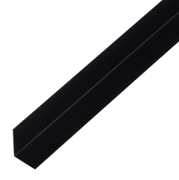 Winkelprofil, Material: Aluminium, Oberfläche: schwarz eloxiert, Breite: 25 mm, Höhe: 25 mm, Materialstärke: 1 mm, Ausführung: gleichschenklig, Länge: 2000 mm