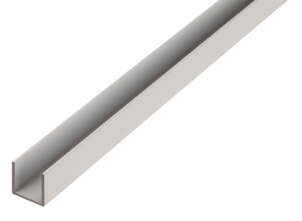Profilo BA ad U, Materiale: alluminio, superficie: naturale, Larghezza: 8 mm, altezza: 8 mm, Spessore del materiale: 1 mm, larghezza netta: 6 mm, Lunghezza: 1000 mm