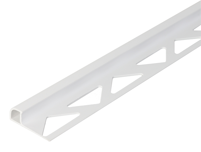 Profilé à carrelage quart de rond, Matériau: Plastique, couleur : blanc, Largeur: 30 mm, Hauteur: 8 mm, Longueur: 2500 mm, Épaisseur du matériau: 1,00 mm