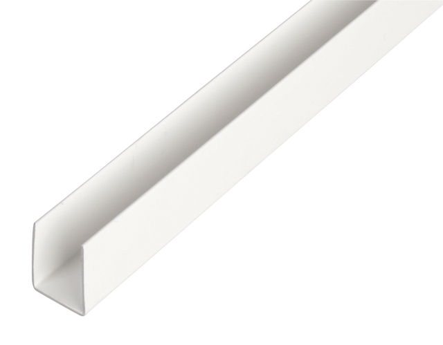 Alberts eco U-Profil, Material: PVC-U, Farbe: weiß, Breite: 21 mm, Höhe: 10 mm, Materialstärke: 1 mm, lichte Breite: 19 mm, Länge: 1000 mm