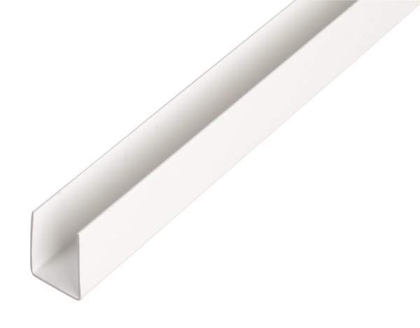 Alberts eco U-Profil, Material: PVC-U, Farbe: weiß, Breite: 21 mm, Höhe: 20 mm, Materialstärke: 1 mm, lichte Breite: 19 mm, Länge: 1000 mm