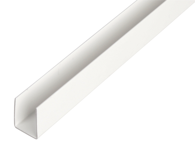 Alberts eco U-Profil, Material: PVC-U, Farbe: weiß, Breite: 21 mm, Höhe: 20 mm, Materialstärke: 1 mm, lichte Breite: 19 mm, Länge: 1000 mm