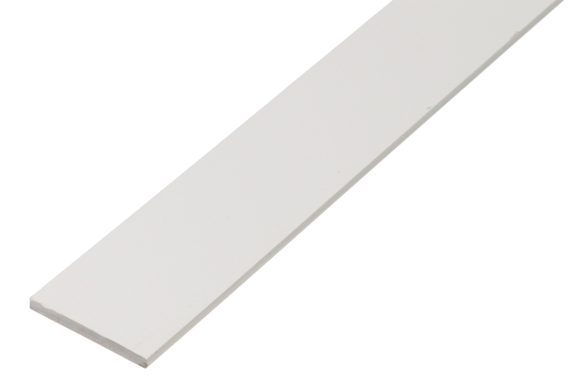Flat bar, Material: PVC-U, colour: white, Width: 30 mm, Material thickness: 3 mm, Length: 1000 mm