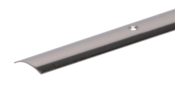 Übergangsprofil, Material: Edelstahl, mit versenkten Schraublöchern, Breite: 30 mm, Länge: 2000 mm, Höhe über Boden: 5 mm, Materialstärke: 1,00 mm