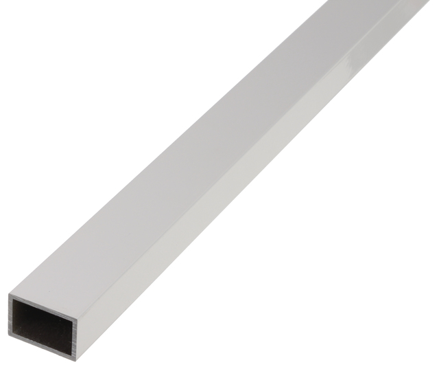 Rectangular tube, Material: Aluminium, Surface: silver anodised, Width: 40 mm, Height: 20 mm, Material thickness: 1.25 mm, Length: 1000 mm