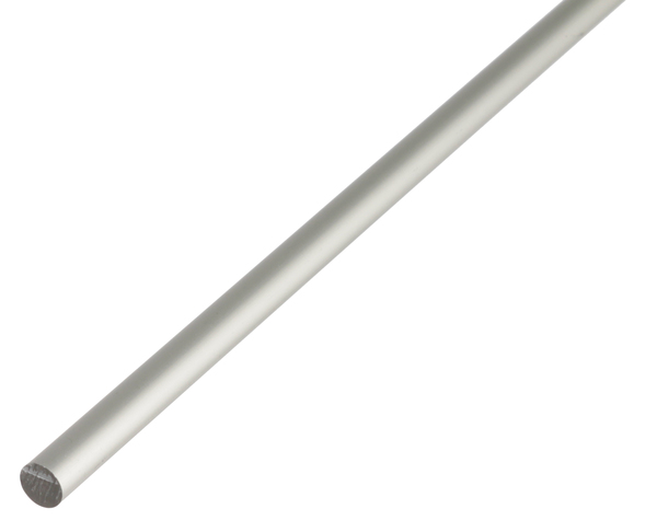 Barra tonda, Materiale: alluminio, superficie: anodizzata argento, diametro: 4 mm, Lunghezza: 1000 mm