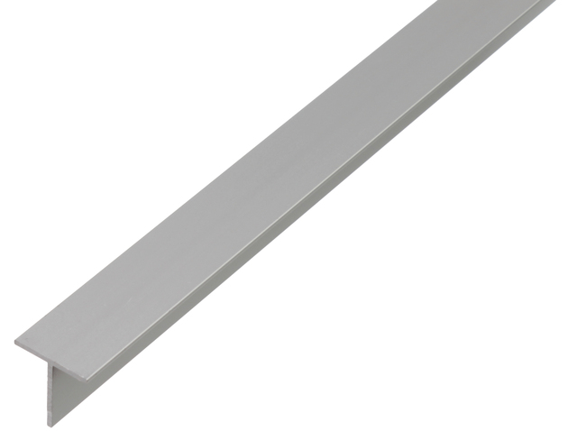 T profile, Material: Aluminium, Surface: silver anodised, Width: 25 mm, Height: 25 mm, Material thickness: 1.5 mm, Length: 1000 mm