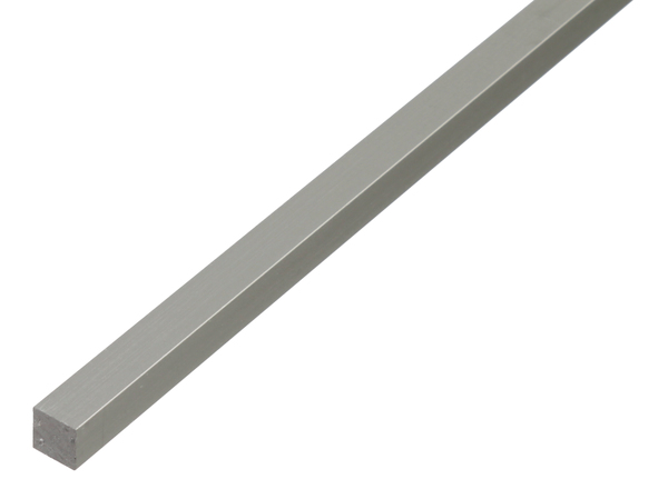 Barra quadra, Materiale: alluminio, superficie: anodizzata argento, Larghezza: 8 mm, altezza: 8 mm, Lunghezza: 1000 mm