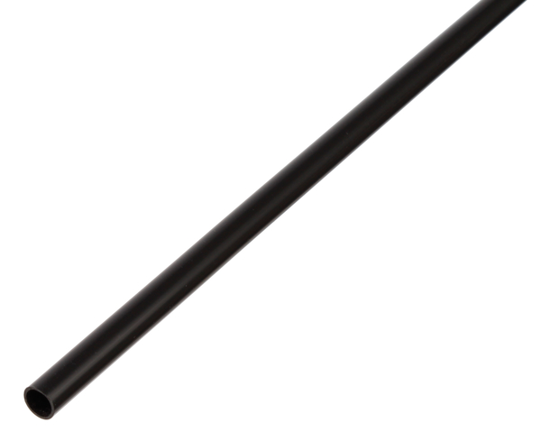 Profil okrągły, materiał: PVC-U, kolor: czarny, Średnica: 10 mm, Grubość materiału: 1 mm, Długość: 1000 mm