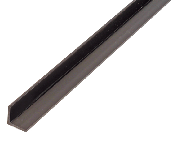 Winkelprofil, Material: PVC-U, Farbe: schwarz, Breite: 30 mm, Höhe: 30 mm, Materialstärke: 2 mm, Ausführung: gleichschenklig, Länge: 1000 mm