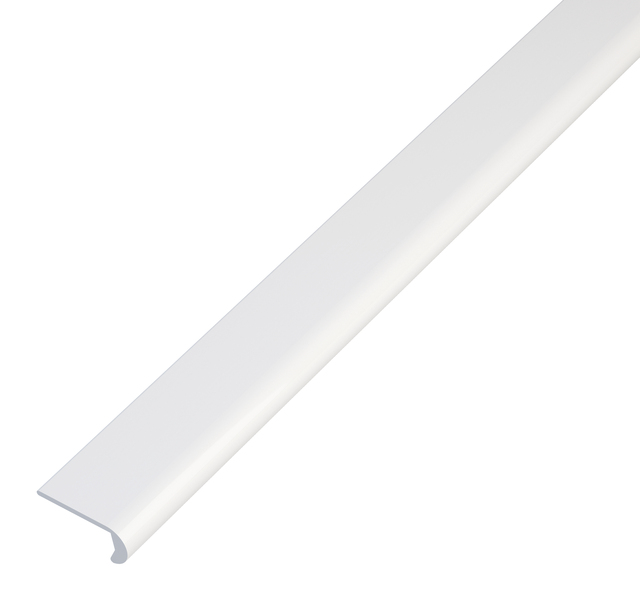 End profile, round, Material: PVC-U, colour: white, Width: 18 mm, Height: 7 mm, Material thickness: 1 mm, Length: 1000 mm