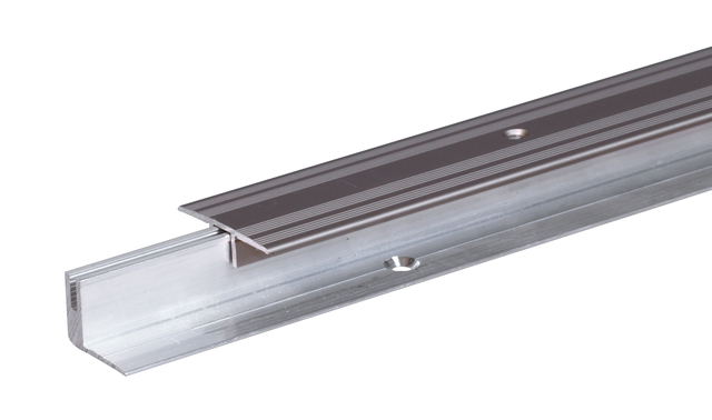 Transition profile Pro, Material: Aluminium, Surface: support profile: raw, cover profile: silver anodised, Width: 34 mm, Length: 2700 mm, Material thickness: 1.50 mm