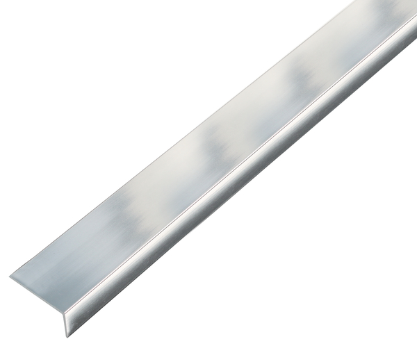 Winkelprofil, selbstklebend, mit Schutzfolie, Material: Aluminium, Oberfläche: chromdesign, Breite: 25 mm, Höhe: 15 mm, Materialstärke: 1,5 mm, Ausführung: ungleichschenklig, selbstklebend, Länge: 2000 mm