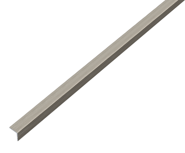 Profil kątowy, samoprzylepny, z folii ochronnej, materiał: aluminium, powierzchnia: wygląd stali szlachetnej, ciemna, Szerokość: 10 mm, Wysokość: 10 mm, Grubość materiału: 1 mm, Wersja: równoramienna, samoprzylepna, Długość: 1000 mm