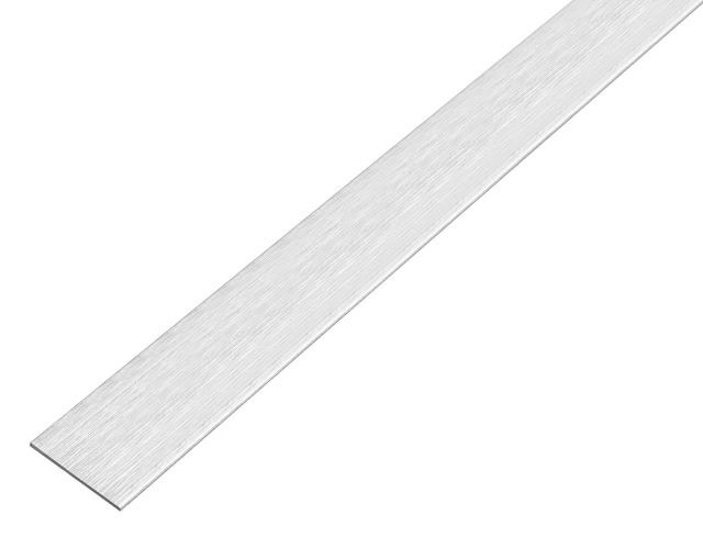 Flat bar, self-adhesive, with protective film, Material: Aluminium, Surface: stainless steel design, light, Width: 30 mm, Material thickness: 2 mm, Length: 2000 mm