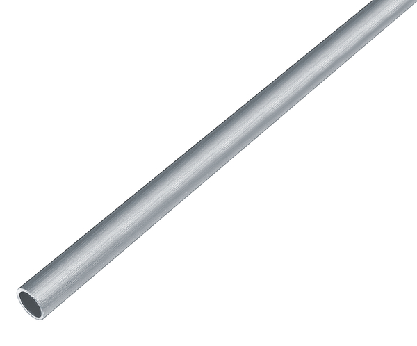 Rundrohr, mit Schutzfolie, Material: Aluminium, Oberfläche: edelstahldesign, hell, Durchmesser: 10 mm, Materialstärke: 1 mm, Länge: 1000 mm