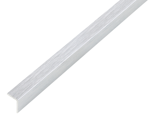 Profil kątowy, samoprzylepny, z folii ochronnej, materiał: aluminium, powierzchnia: wygląd stali szlachetnej, jasna, Szerokość: 10 mm, Wysokość: 10 mm, Grubość materiału: 1 mm, Wersja: równoramienna, samoprzylepna, Długość: 1000 mm