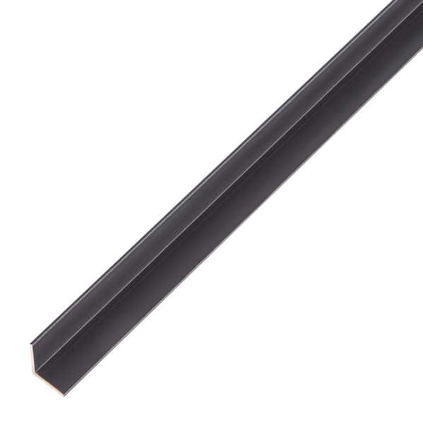 Winkelprofil, Material: Aluminium, Oberfläche: schwarz eloxiert, Breite: 10 mm, Höhe: 10 mm, Materialstärke: 1 mm, Ausführung: gleichschenklig, Länge: 2000 mm