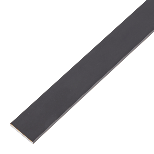 Flachstange, Material: Aluminium, Oberfläche: schwarz eloxiert, Breite: 20 mm, Materialstärke: 2 mm, Länge: 2000 mm
