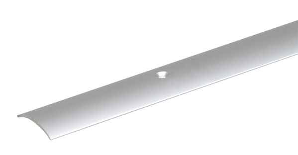 Barre de seuil percée, avec trous de vis fraisés, Matériau: Aluminium, Finition: couleur argent, anodisée, Largeur: 30 mm, Longueur: 900 mm, Hauteur au-dessus du sol: 4,7 mm, Épaisseur du matériau: 1,00 mm, Emballé SB