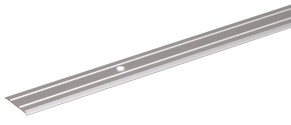 Barre de seuil percée, avec trous de vis fraisés, Matériau: Aluminium, Finition: couleur argent, anodisée, Largeur: 38 mm, Longueur: 900 mm, Épaisseur du matériau: 1,00 mm, Emballé SB