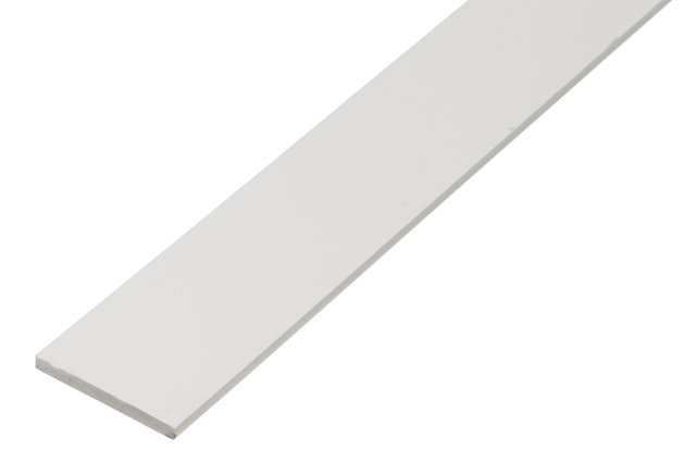 Flat bar, Material: PVC-U, colour: white, Width: 100 mm, Material thickness: 2 mm, Length: 2600 mm