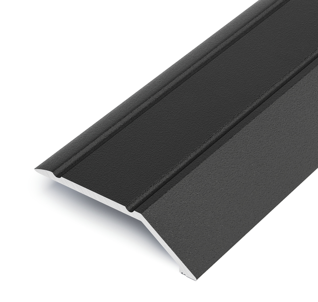 Ausgleichsprofil, selbstklebend, Material: Aluminium, Oberfläche: matt schwarz mit Feinstruktur kunststoffbeschichtet RAL 9005, Breite: 39 mm, Höhe: 10 mm, Länge: 900 mm, Materialstärke: 2,00 mm, SB-verpackt