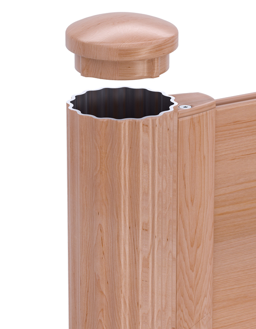 Wellenpfosten Palitio, Material: Aluminium, Oberfläche: Holzdekor hell kunststoffbeschichtet, Länge: 1844 mm, Pfosten-Ø: 76 mm