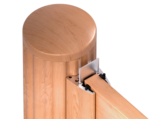 Wellenpfosten Palitio, Material: Aluminium, Oberfläche: Holzdekor hell kunststoffbeschichtet, Länge: 945 mm, Pfosten-Ø: 76 mm