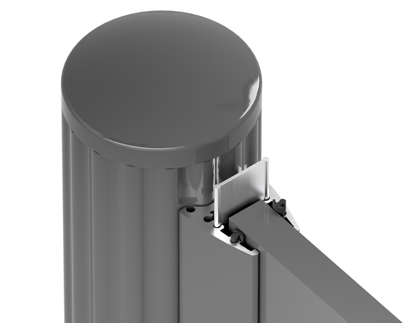 Zaunfeldset Palitio, Material: Aluminium, Oberfläche: Holzdekor hell kunststoffbeschichtet, zum Einbetonieren, Zaunlänge: 2 m, Höhe: 1800 mm, für Profilhöhe: 150 mm