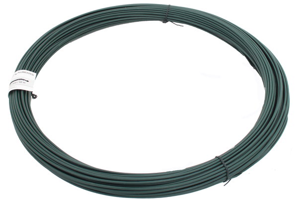 Drut napinający, materiał: stal surowa, powierzchnia: ocynkowana, zielona powłoka z tworzywa sztucznego, Zawartość J.sp.: 55 m, Długość: 55 m, Średnica drutu: 3,1 mm, 15 lat gwarancji na przerdzewienie