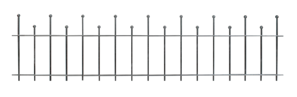 Zaunfeld Madrid, Material: Stahl roh, Oberfläche: feuerverzinkt, anthrazit-metallic kunststoffbeschichtet, lichte Breite: 2000 mm, Höhe: 495 mm, Traverse: 6 x 25 mm, Anzahl Traversen: 2, 15 Jahre Garantie gegen Durchrosten
