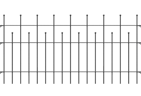 Zaunfeld Madrid, Material: Stahl roh, Oberfläche: feuerverzinkt, anthrazit-metallic kunststoffbeschichtet, lichte Breite: 2000 mm, Höhe: 735 mm, Traverse: 6 x 25 mm, Anzahl Traversen: 3, 15 Jahre Garantie gegen Durchrosten