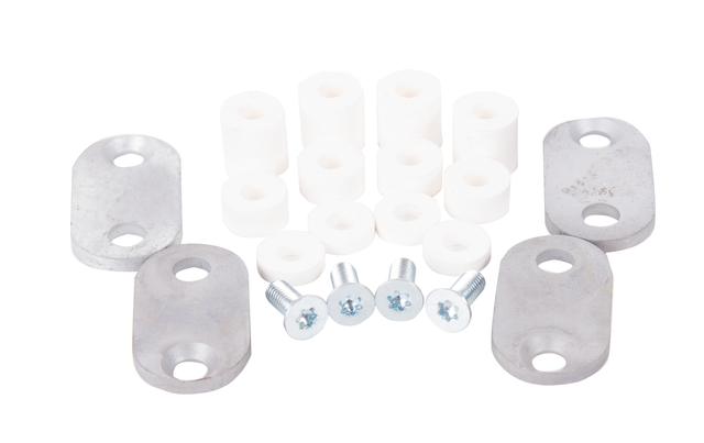 Kit de fixation pour grille de fenêtre, adapté aux grilles de fenêtres individuelles Basic I et II, ainsi qu'aux modèles Frankfurt, Hamburg, München et Köln, Matériau: Acier brut, Finition: galvanisée à chaud, Contenu par UV: 4 Lot, Garantie de 15 ans contre l'oxydation