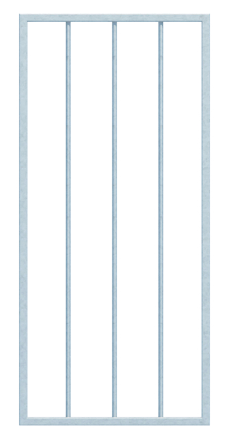 Grille de fenêtre Basic I sur mesure, pour fixation en tableau ou sur mur extérieur, Matériau: Acier brut, Finition: galvanisée passivée, fixation sur le mur, Largeur d'ouverture: 320 - 570 mm, Hauteur d'embrasure: 400 - 800 mm, Largeur du cadre: 400 - 650 mm, Hauteur de cadre: 400 - 800 mm, Épaisseur de cadre: 20 x 20 mm, Ø du barreau intérieur: 12 mm, Nombre de points de fixation: 4, Barreau: sans, Garantie de 15 ans contre l'oxydation