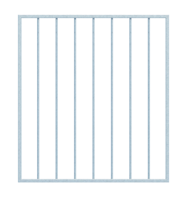 Grille de fenêtre Basic I sur mesure, pour fixation en tableau ou sur mur extérieur, Matériau: Acier brut, Finition: galvanisée passivée, fixation sur le mur, Largeur d'ouverture: 946 - 1320 mm, Hauteur d'embrasure: 400 - 800 mm, Largeur du cadre: 1026 - 1400 mm, Hauteur de cadre: 400 - 800 mm, Épaisseur de cadre: 20 x 20 mm, Ø du barreau intérieur: 12 mm, Nombre de points de fixation: 4, Barreau: sans, Garantie de 15 ans contre l'oxydation