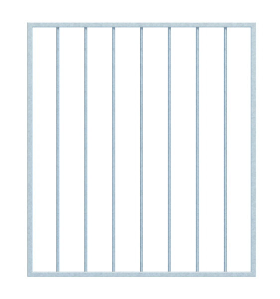 Fenstergitter Basic I in Sondermaßen, zur Befestigung in der Fensterlaibung oder auf der Außenwand, Material: Stahl roh, Oberfläche: feuerverzinkt passiviert, Befestigung auf der Wand, Laibungsbreite: 946 - 1320 mm, Laibungshöhe: 801 - 1400 mm, Rahmenbreite: 1026 - 1400 mm, Rahmenhöhe: 801 - 1400 mm, Rahmenstärke: 20 x 20 mm, Material Füllung-Ø: 12 mm, Anzahl Befestigungspunkte: 4, Traverse: ohne, 15 Jahre Garantie gegen Durchrosten