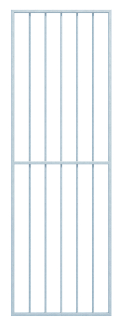 Grille de fenêtre Basic I sur mesure, pour fixation en tableau ou sur mur extérieur, Matériau: Acier brut, Finition: galvanisée passivée, fixation sur le mur, Largeur d'ouverture: 571 - 945 mm, Hauteur d'embrasure: 1401 - 2000 mm, Largeur du cadre: 651 - 1025 mm, Hauteur de cadre: 1401 - 2000 mm, Épaisseur de cadre: 30 x 20 mm, Ø du barreau intérieur: 12 mm, Nombre de points de fixation: 8, Barreau: avec, Garantie de 15 ans contre l'oxydation