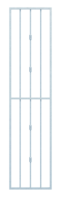 Grille de fenêtre Basic II sur mesure, pour fixation en tableau ou sur mur extérieur, Matériau: Acier brut, Finition: galvanisée passivée, fixation sur le mur, Largeur d'ouverture: 320 - 570 mm, Hauteur d'embrasure: 1401 - 2000 mm, Largeur du cadre: 400 - 650 mm, Hauteur de cadre: 1401 - 2000 mm, Épaisseur de cadre: 30 x 20 mm, Ø du barreau intérieur: 12 mm, Nombre de points de fixation: 8, Barreau: avec, Garantie de 15 ans contre l'oxydation