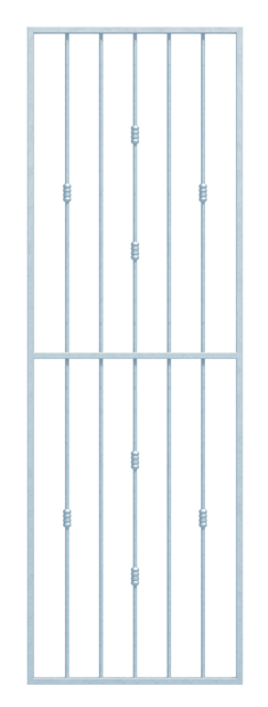 Grille de fenêtre Basic II sur mesure, pour fixation en tableau ou sur mur extérieur, Matériau: Acier brut, Finition: galvanisée passivée, fixation sur le mur, Largeur d'ouverture: 571 - 945 mm, Hauteur d'embrasure: 1401 - 2000 mm, Largeur du cadre: 651 - 1025 mm, Hauteur de cadre: 1401 - 2000 mm, Épaisseur de cadre: 30 x 20 mm, Ø du barreau intérieur: 12 mm, Nombre de points de fixation: 8, Barreau: avec, Garantie de 15 ans contre l'oxydation
