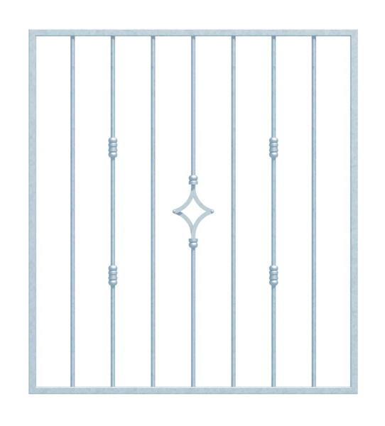 Fenstergitter Hamburg in Sondermaßen, zur Befestigung in der Fensterlaibung oder auf der Außenwand, Material: Stahl roh, Oberfläche: feuerverzinkt passiviert, Befestigung auf der Wand, Laibungsbreite: 946 - 1195 mm, Laibungshöhe: 400 - 600 mm, Rahmenbreite: 1026 - 1275 mm, Rahmenhöhe: 400 - 600 mm, Rahmenstärke: 20 x 20 mm, Material Füllung-Ø: 12 mm, Anzahl Befestigungspunkte: 4, Traverse: ohne, 15 Jahre Garantie gegen Durchrosten