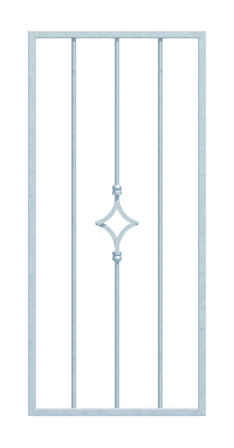 Grille de fenêtre Hamburg sur mesure, pour fixation en tableau ou sur mur extérieur, Matériau: Acier brut, Finition: galvanisée passivée, fixation sur le mur, Largeur d'ouverture: 320 - 570 mm, Hauteur d'embrasure: 601 - 1000 mm, Largeur du cadre: 400 - 650 mm, Hauteur de cadre: 601 - 1000 mm, Épaisseur de cadre: 20 x 20 mm, Ø du barreau intérieur: 12 mm, Nombre de points de fixation: 4, Barreau: sans, Garantie de 15 ans contre l'oxydation