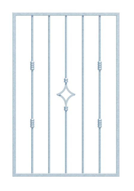 Grille de fenêtre Hamburg sur mesure, pour fixation en tableau ou sur mur extérieur, Matériau: Acier brut, Finition: galvanisée passivée, fixation sur le mur, Largeur d'ouverture: 571 - 945 mm, Hauteur d'embrasure: 601 - 1000 mm, Largeur du cadre: 651 - 1025 mm, Hauteur de cadre: 601 - 1000 mm, Épaisseur de cadre: 20 x 20 mm, Ø du barreau intérieur: 12 mm, Nombre de points de fixation: 4, Barreau: sans, Garantie de 15 ans contre l'oxydation