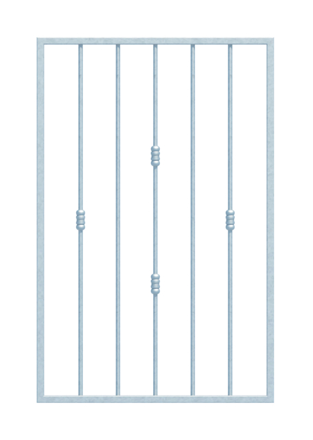 Grille de fenêtre Basic II aux dimensions spéciales, pour fixation en tableau ou sur mur extérieur, Matériau: Acier brut, Finition: galvanisée passivée, fixation dans l'embrasure, Largeur d'ouverture: 691 - 1065 mm, Hauteur d'embrasure: 440 - 840 mm, Largeur du cadre: 651 - 1025 mm, Hauteur de cadre: 400 - 800 mm, Épaisseur de cadre: 20 x 20 mm, Ø du barreau intérieur: 12 mm, Nombre de points de fixation: 4, Barreau: sans, Garantie de 15 ans contre l'oxydation