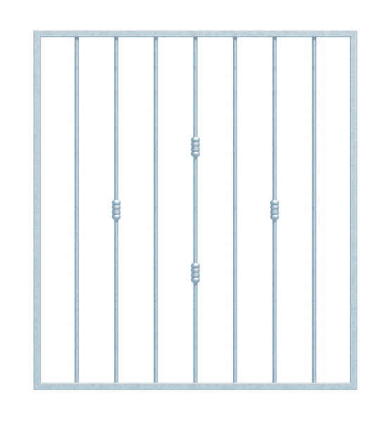 Fenstergitter Basic II in Sondermaßen, zur Befestigung in der Fensterlaibung oder auf der Außenwand, Material: Stahl roh, Oberfläche: feuerverzinkt passiviert, Befestigung in der Laibung, Laibungsbreite: 1066 - 1440 mm, Laibungshöhe: 440 - 840 mm, Rahmenbreite: 1026 - 1400 mm, Rahmenhöhe: 400 - 800 mm, Rahmenstärke: 20 x 20 mm, Material Füllung-Ø: 12 mm, Anzahl Befestigungspunkte: 4, Traverse: ohne, 15 Jahre Garantie gegen Durchrosten